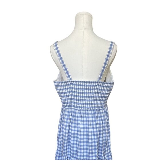 Shabby Chic Gingham Checkered Dress 10 Tiered Button Front Peasant Cottagecore - Picture 5 of 8